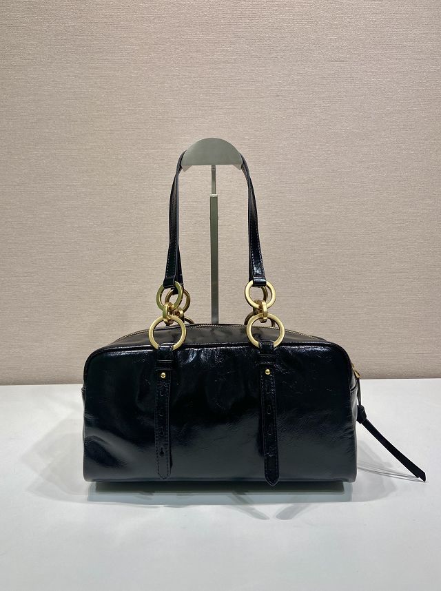 Prada original calfskin medium shoulder bag 1BB138 black