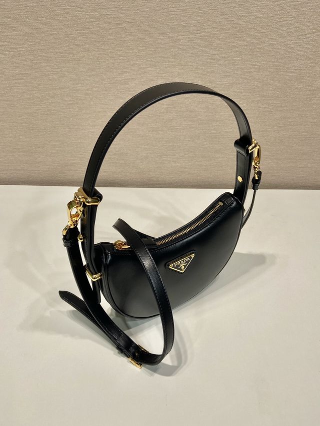 Prada original calfskin arque mini shoulder bag 1BC199 black