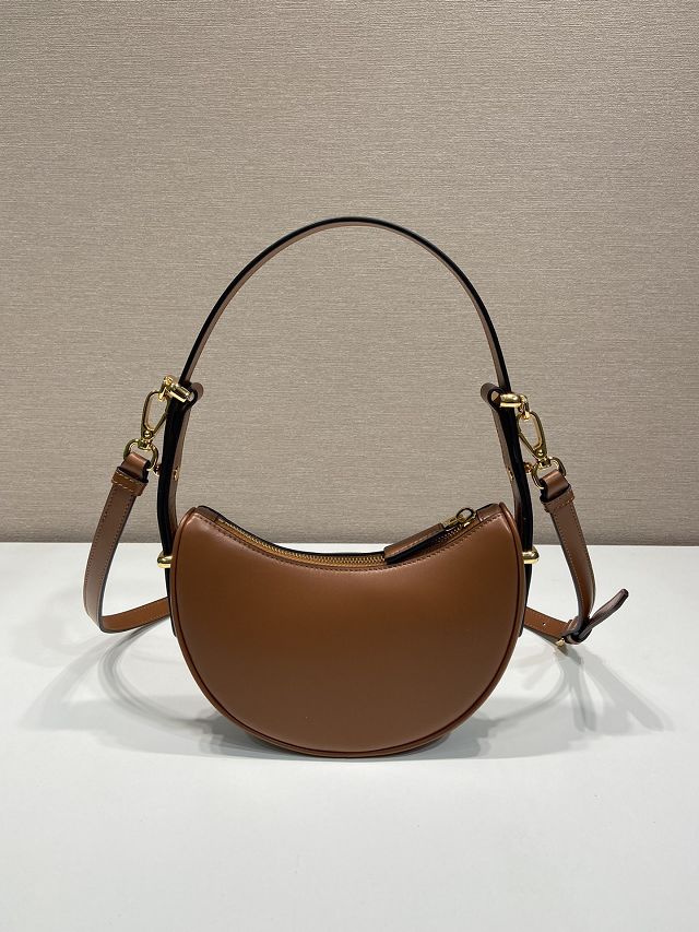 Prada original calfskin arque mini shoulder bag 1BC199 brown