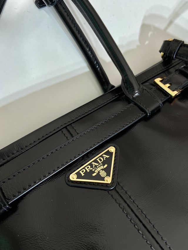 Prada original calfskin bonnie medium tote bag 1BA426 black