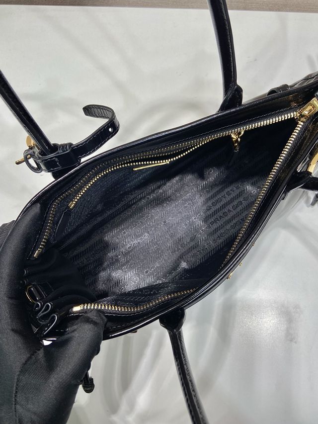 Prada original calfskin bonnie medium tote bag 1BA426 black