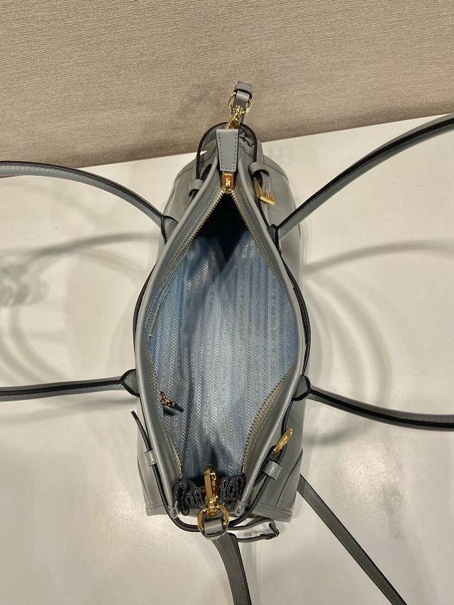 Prada original calfskin bonnie medium tote bag 1BA426 grey