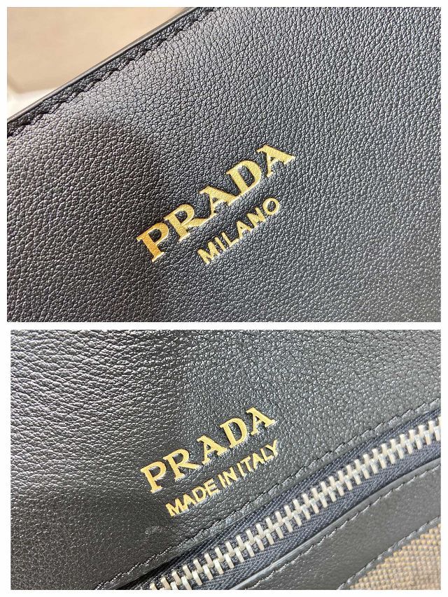 Prada original calfskin large tote bag 2VG123 black