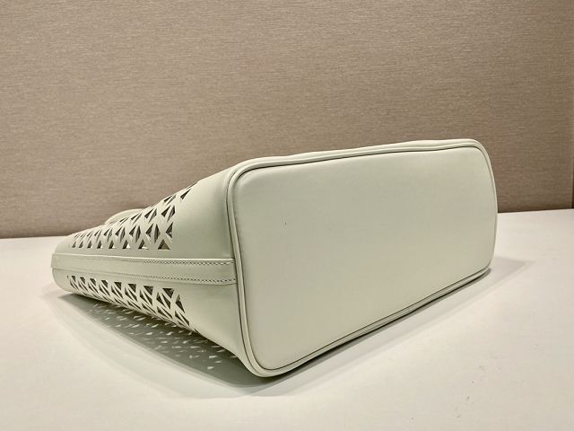 Prada original calfskin medium tote bag 1BG503 white
