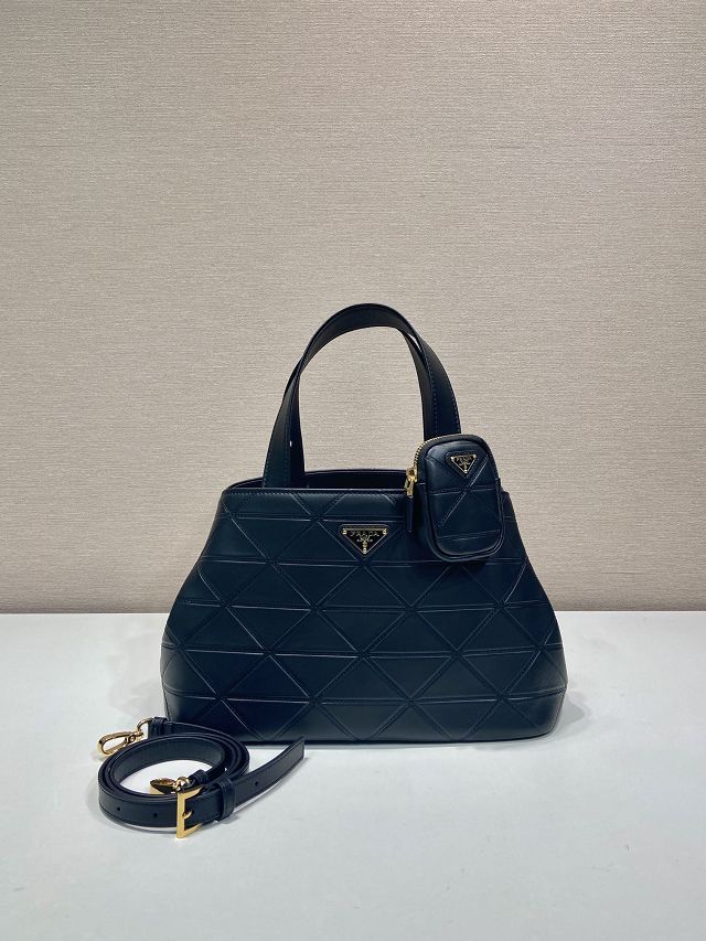 Prada original calfskin medium tote bag 1BG545 black 