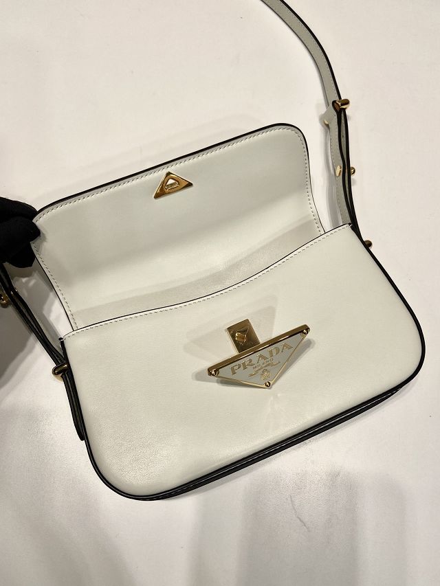 Prada original calfskin mini shoulder bag 1BD339 white