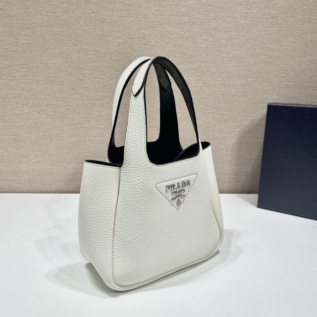 Prada original calfskin mini tote bag 1BA349 white