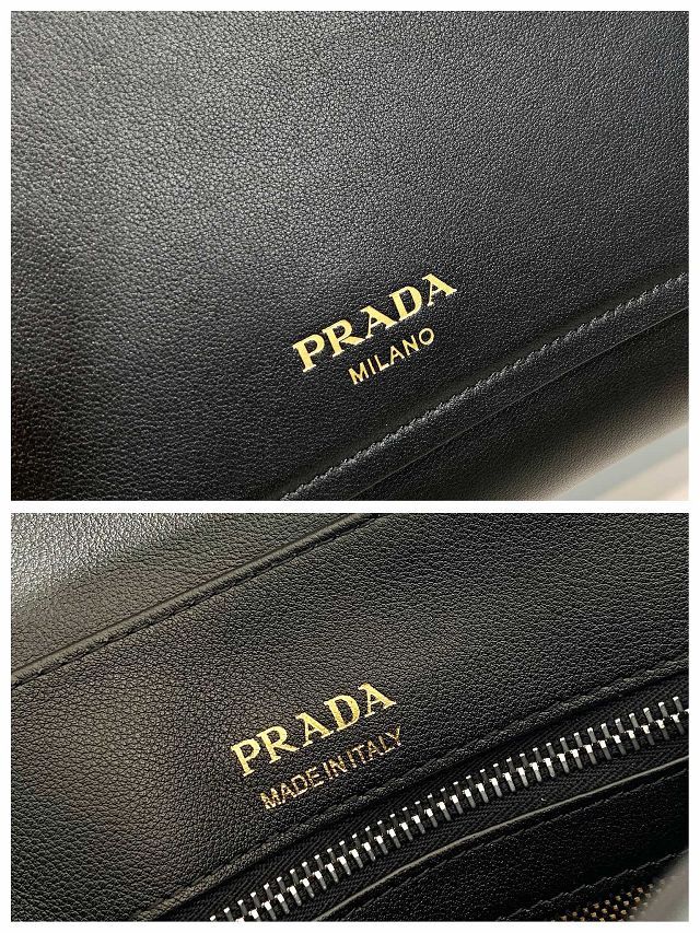 Prada original calfskin small shoulder bag 2VD069 black