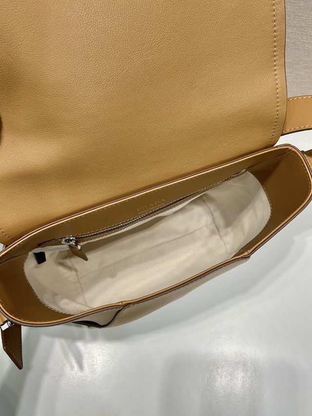 Prada original calfskin small shoulder bag 2VD069 caramel