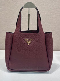 Prada original calfskin small tote bag 1BG335 bordeaux