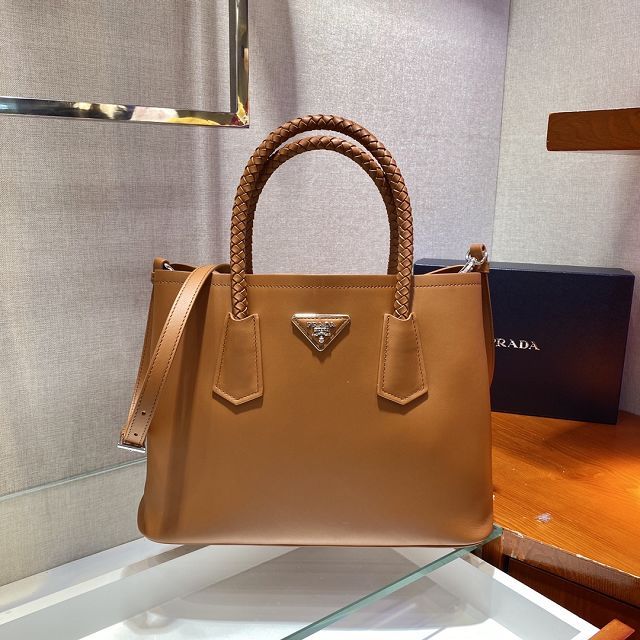 Prada original soft calfskin galleria large bag 1BG775 brown