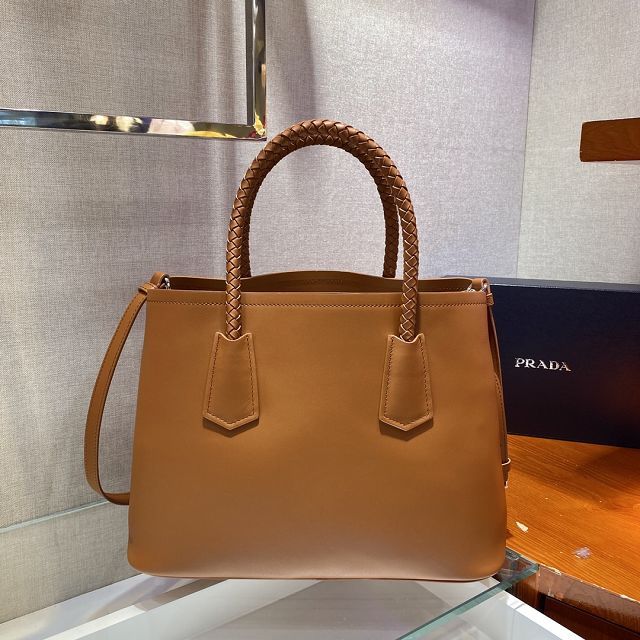 Prada original soft calfskin galleria large bag 1BG775 brown