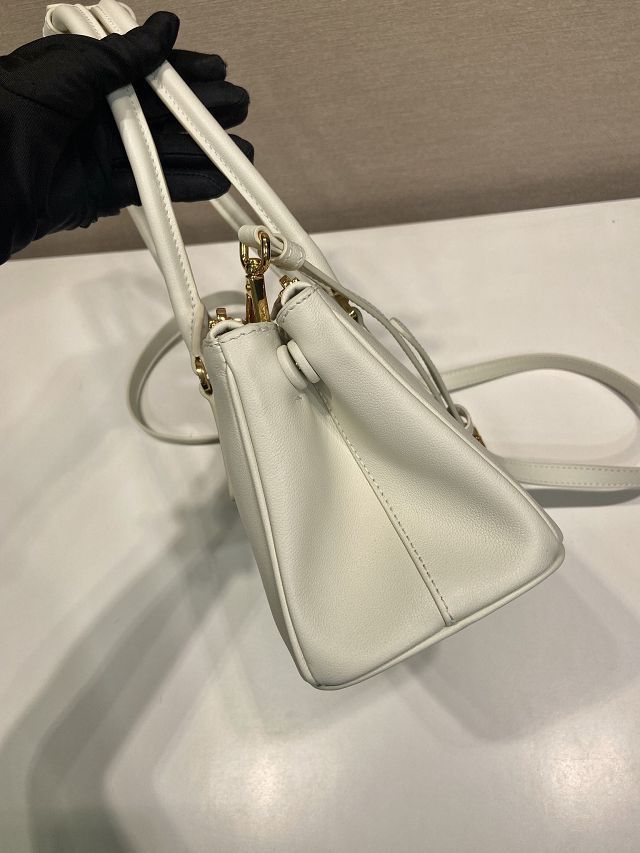 Prada original soft calfskin galleria medium bag 1BA457 white