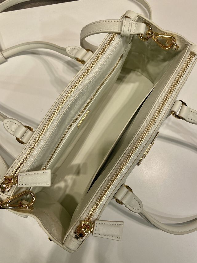 Prada original soft calfskin galleria medium bag 1BA457 white
