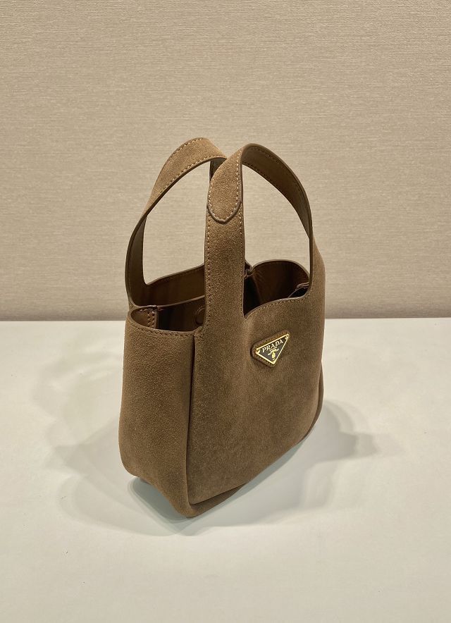 Prada original suede mini tote bag 1BA349 brown