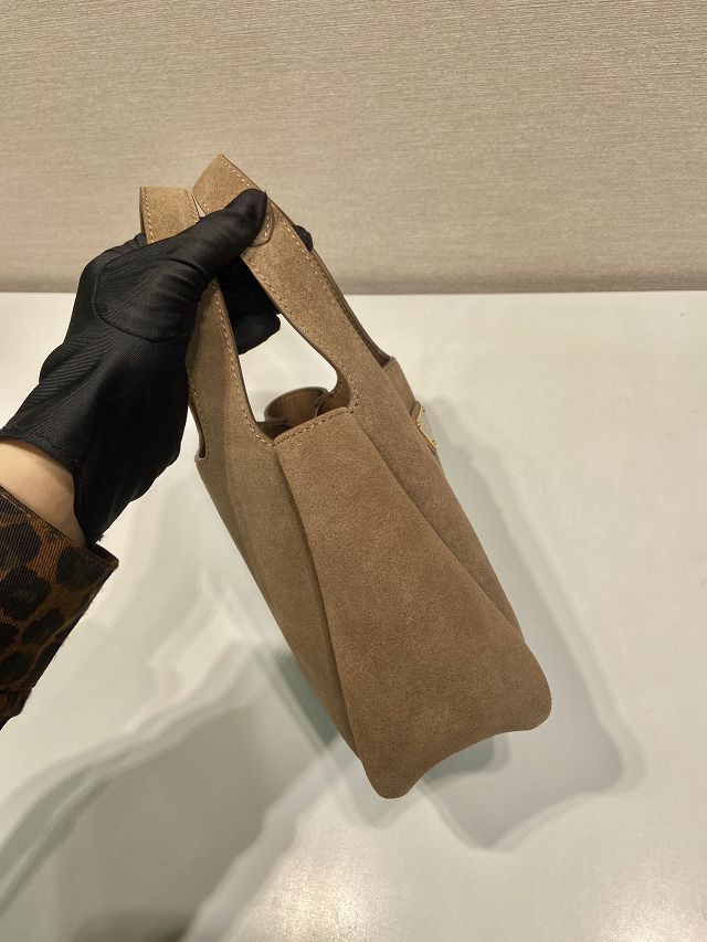 Prada original suede mini tote bag 1BA349 brown