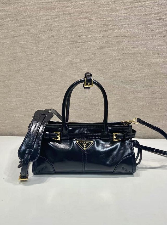 Prada original calfskin bonnie mini tote bag 1BA486 black
