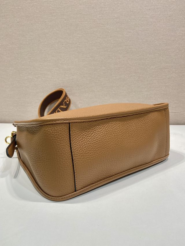 Prada original calfskin large shoulder bag 1BC073 caramel