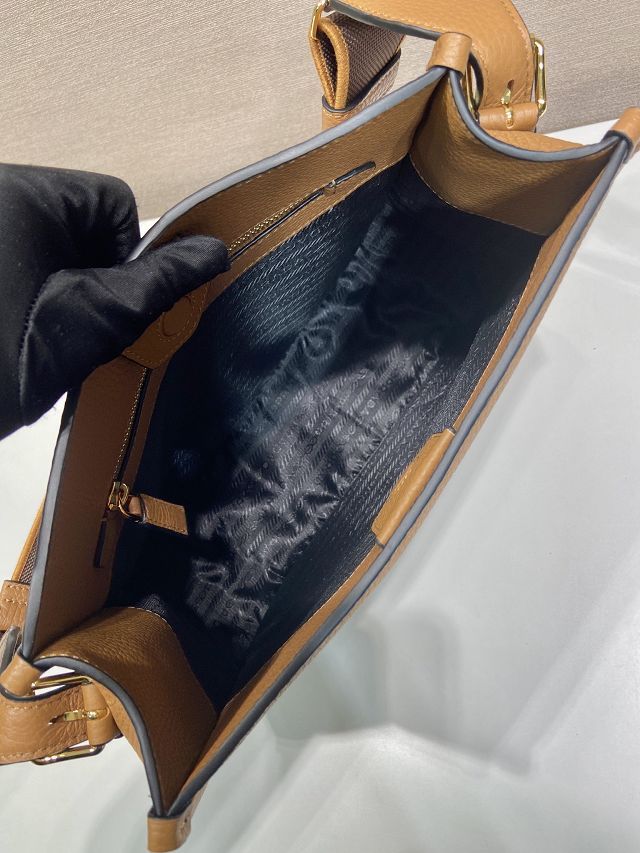 Prada original calfskin large shoulder bag 1BC073 caramel