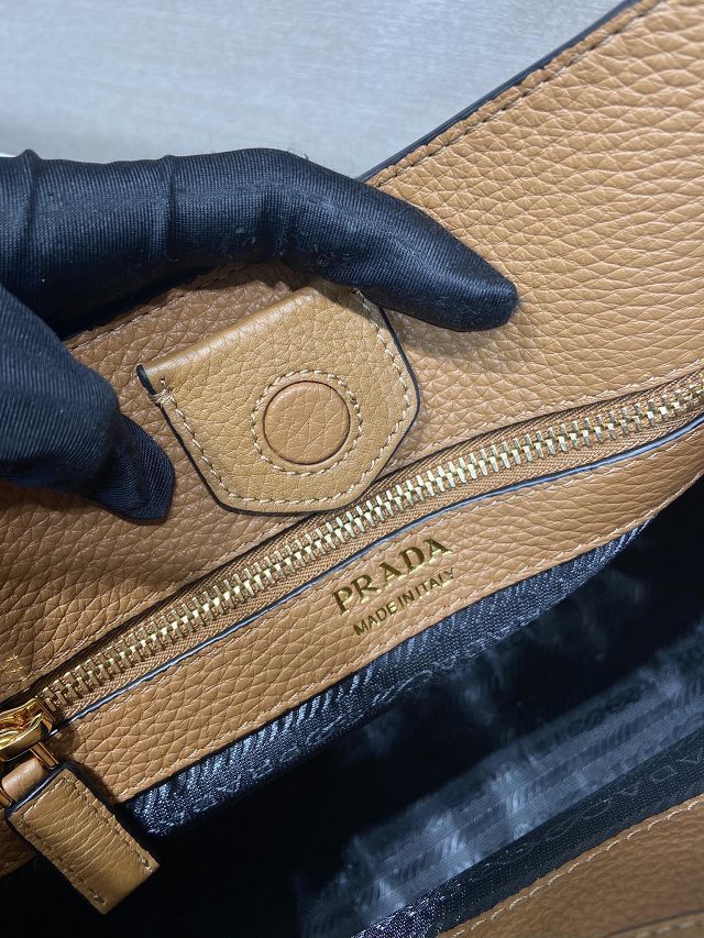 Prada original calfskin large shoulder bag 1BC073 caramel