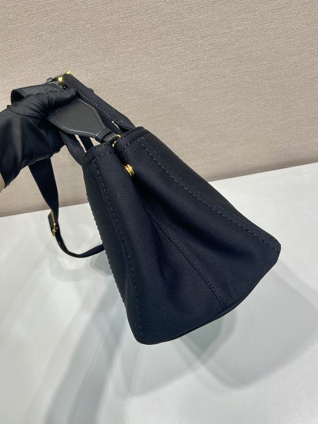 Prada original canvas jardiniere medium handbag 1BG554 black