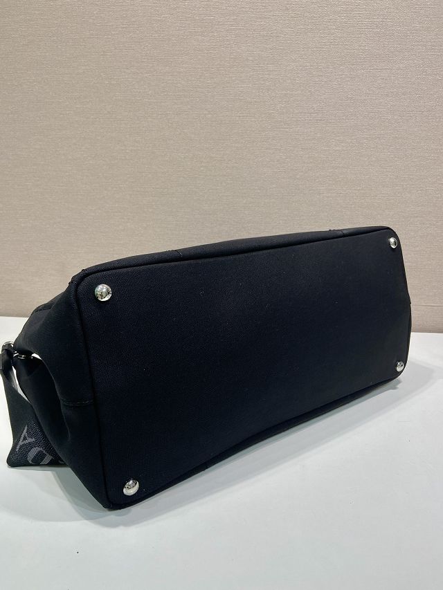 Prada original canvas jardiniere large handbag 2VG131 black