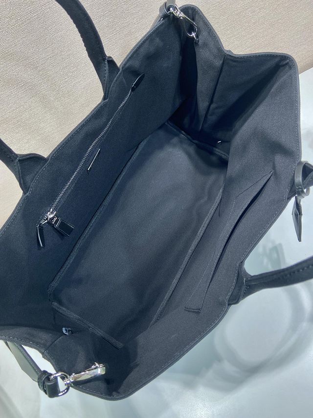Prada original canvas jardiniere large handbag 2VG131 black