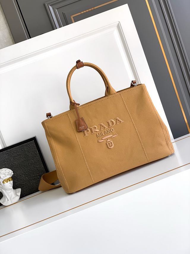 Prada original canvas jardiniere large handbag 2VG131 tabacco