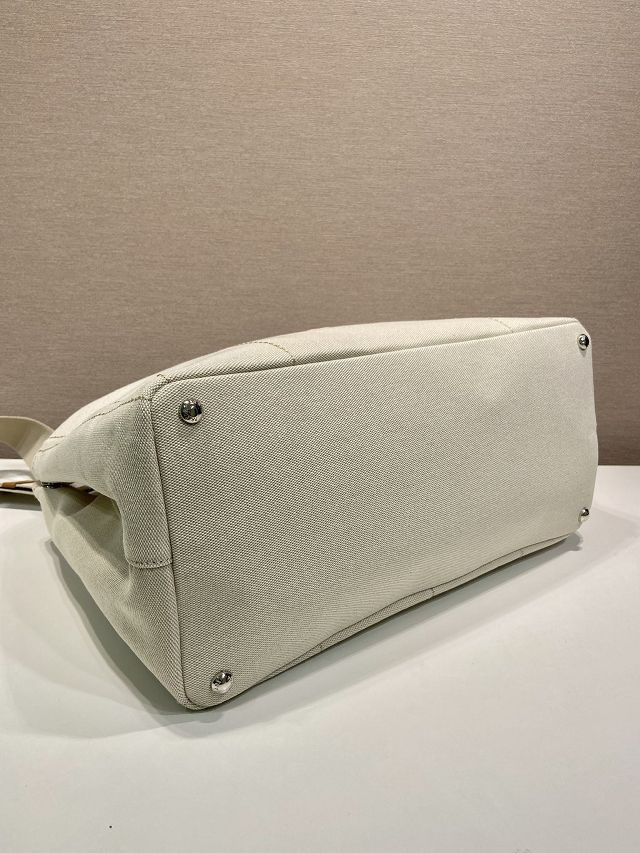 Prada original canvas jardiniere large handbag 2VG131 white