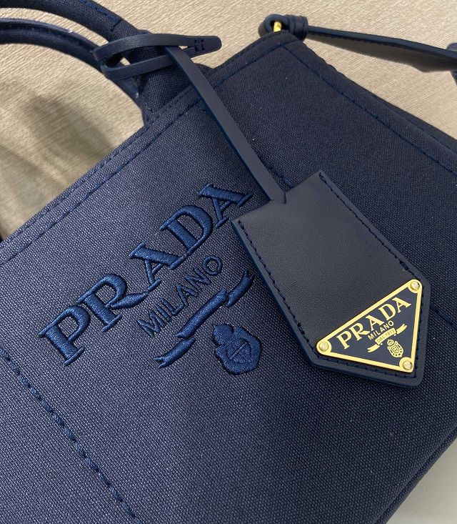 Prada original canvas jardiniere mini handbag 1BA038 blue