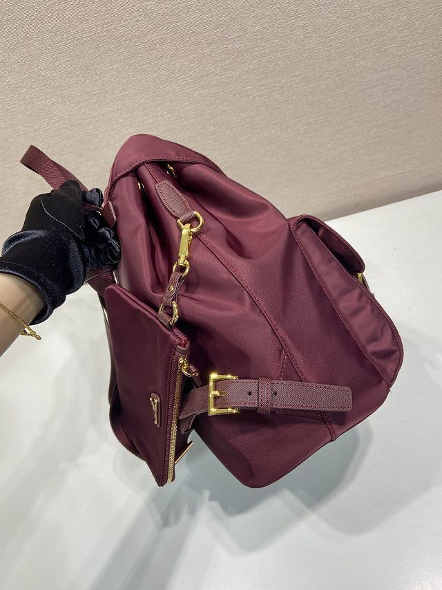 Prada original nylon medium backpack 1BZ811 burgundy