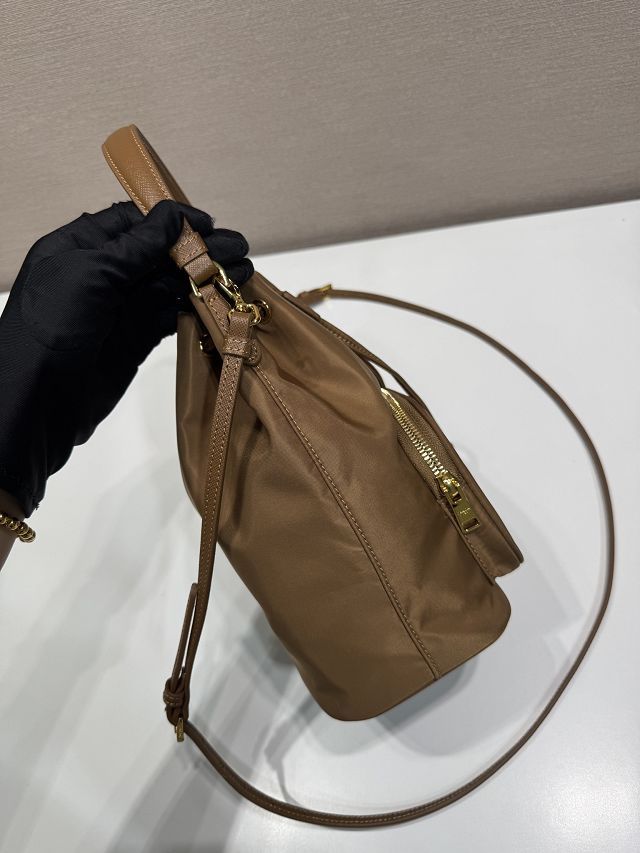 Prada original nylon mini backpack 1BH038 brown