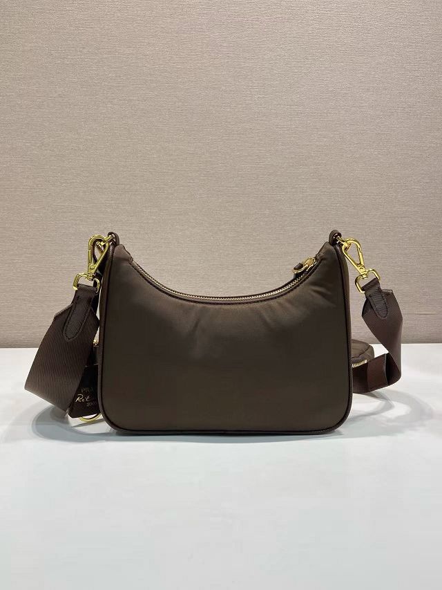 Prada original nylon re-edition 2005 hobo bag 1BH204 sienna