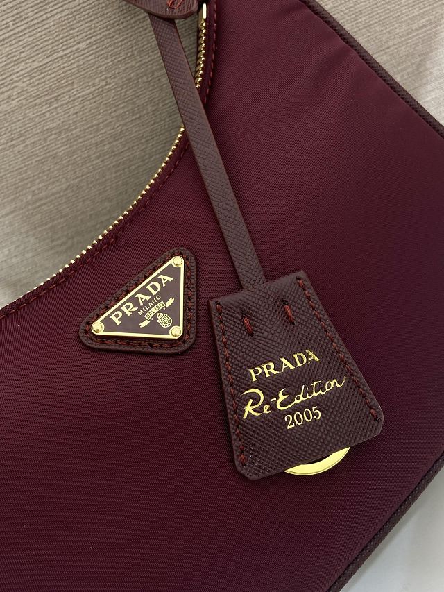 Prada original nylon re-edition 2005 mini bag 1N204M burgundy
