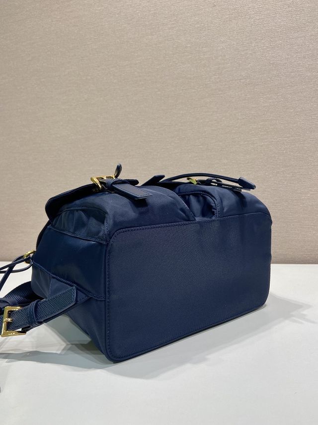 Prada original nylon small backpack 1BZ677 dark blue