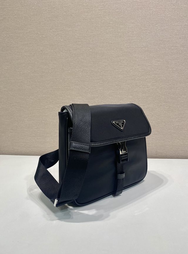 Prada original nylon small shoulder bag 2VD077 black
