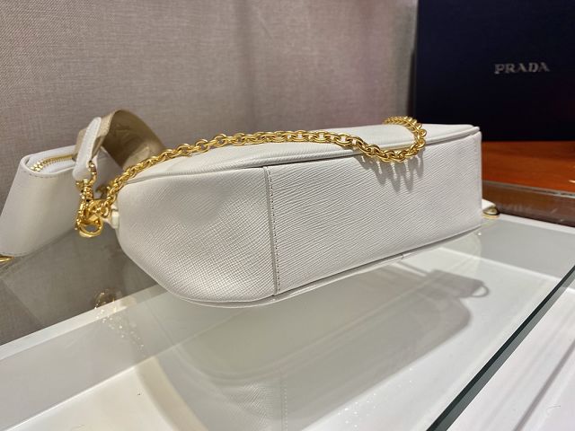 Prada original saffiano calfskin re-edition 2005 hobo bag 1BH204 white