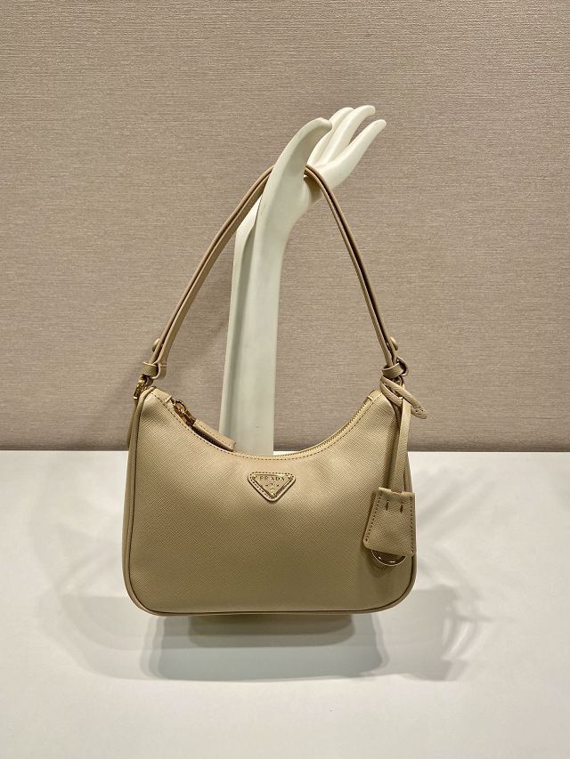 Prada original saffiano calfskin re-edition mini bag 1BC204 apricot