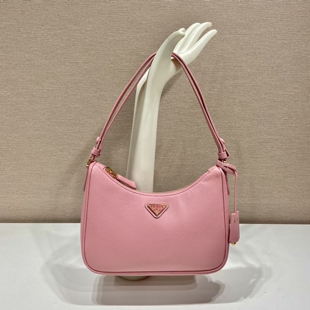 Prada original saffiano calfskin re-edition mini bag 1BC204 pink