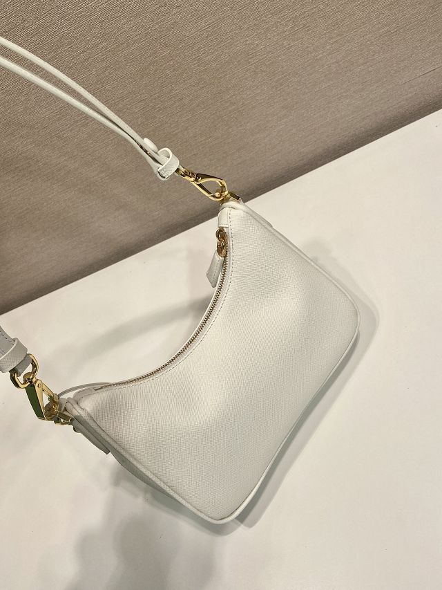Prada original saffiano calfskin re-edition mini bag 1BC204 white