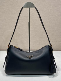 Prada original soft calfskin aimee medium shoulder bag 1BC229 black