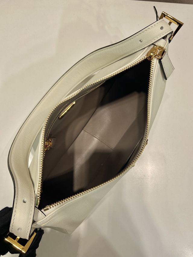 Prada original soft calfskin aimee medium shoulder bag 1BC229 white