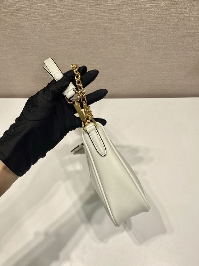 Prada original soft calfskin re-edition mini bag 1BC204 white
