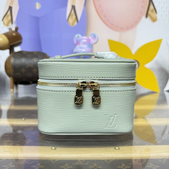 Louis vuitton original epi leather nano nice cosmetic case M25855 light green