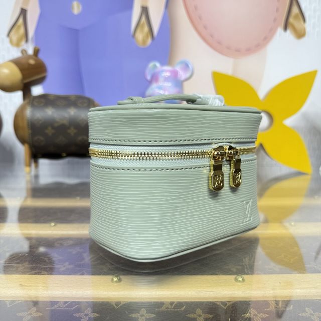 Louis vuitton original epi leather nano nice cosmetic case M25855 light green