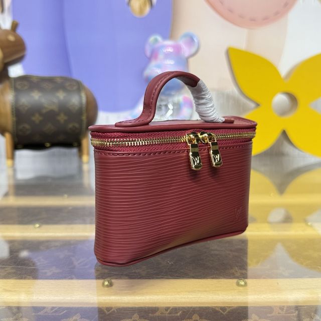 Louis vuitton original epi leather nice beauty case M25688 bordeaux