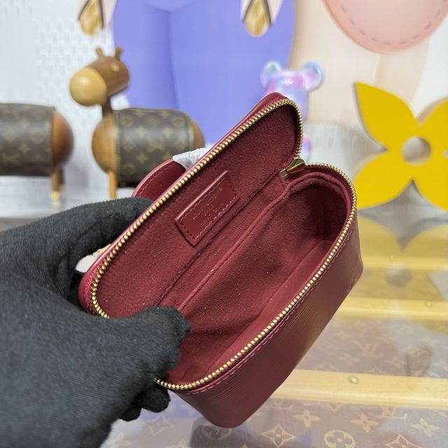 Louis vuitton original epi leather nice beauty case M25688 bordeaux