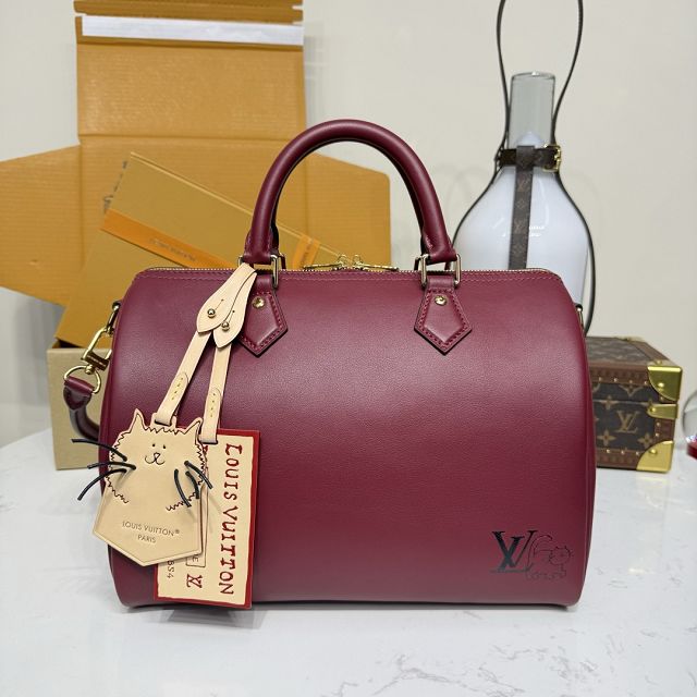 Louis vuitton original calfskin speedy soft 30 M25766 bordeaux