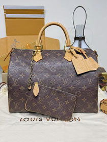Louis vuitton original ostrich calfskin speedy P9 40 N85703 dark brown