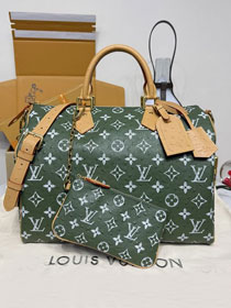 Louis vuitton original ostrich calfskin speedy P9 40 N85703 dark green